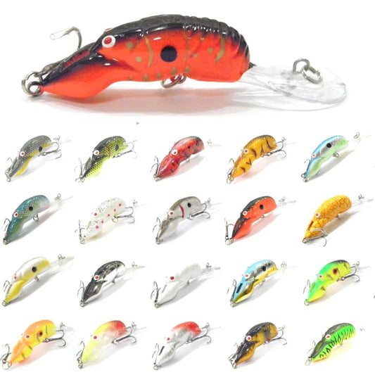 wLure Fishing Lures 10g 9cm Crawfish Insect Bait Deep Water Crankbait Tight Action in Water 2 #6 Treble Hooks C569