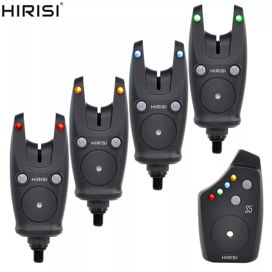 Hirisi Wireless Carp Fishing Alarm Set Waterproof, Fishing Bite Alarms Fishing Bite Indicator Fishing Accessories S5