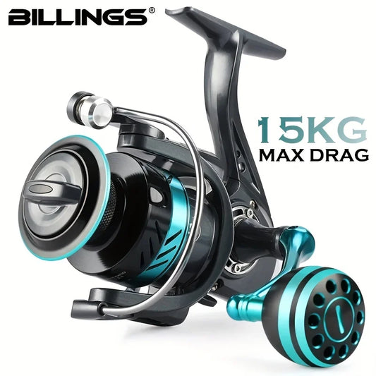 BILLINGS DK 1000~7000 Series,5.2:1 Gear Ratio,22LB Max Drag,CNC Metal Spool,Spinning Fishing Reel,For Freshwater Saltwater